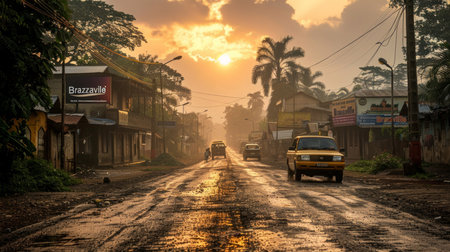 A view of a road in the city of Colombo in Sri Lanka.の素材