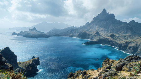 panoramic view of the island of Madeira, Portugal.の素材