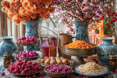 Still life with raspberries and dried fruits on the table.の素材