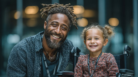 A joyful black man and child sharing laughter during a heartfelt and warm momentの素材