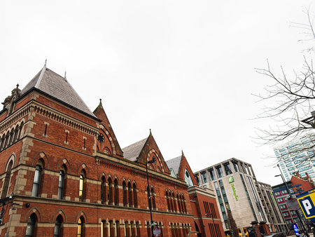 Manchester, UK - January 22, 2026: Red brick historic Minshull Street Crown Court building in...