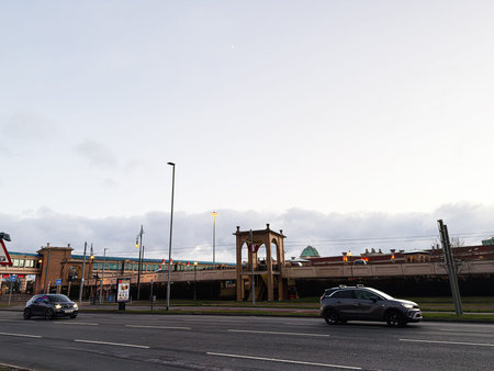 Manchester, UK - January 23, 2026: Busy Manchester Trafford Centre street scene with an elevated...