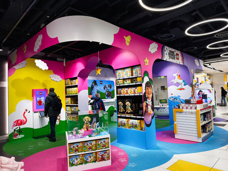 London, UK - February 02, 2026: A vibrant LEGO retail space in London UK featuring colorful...