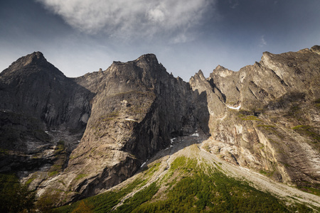 Trollveggen - highest mountain wall in Europe, middle Norway.の写真素材