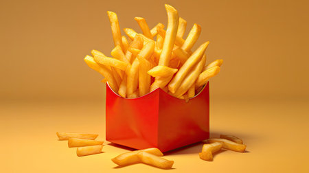 French Fries isolated. Generative AIの素材