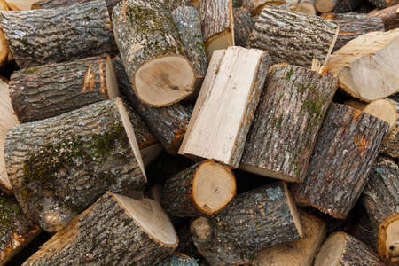 Pile of chopped fire woodの写真素材
