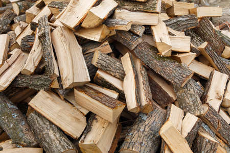 Pile of chopped fire woodの写真素材