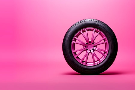 Car new tire close-up. minimalism.の素材