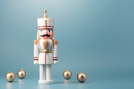A Nutcracker toy on a bright background. Mockup.の素材