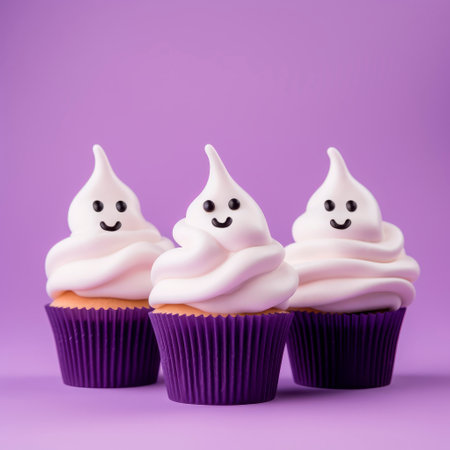 Cute haunted cupcakes for Halloween.の素材