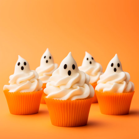Cute haunted cupcakes for Halloween.の素材
