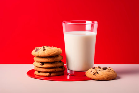 Treats for Santa Claus - milk and cookiesの素材