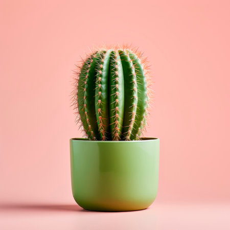 Cacti in clay pots. Minimalism.の素材