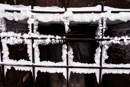 frozen rusty grill