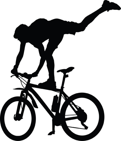 Silhouette of a cyclist frameのイラスト素材