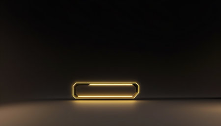 Neon glowing letter on a dark background. 3D Renderingの素材