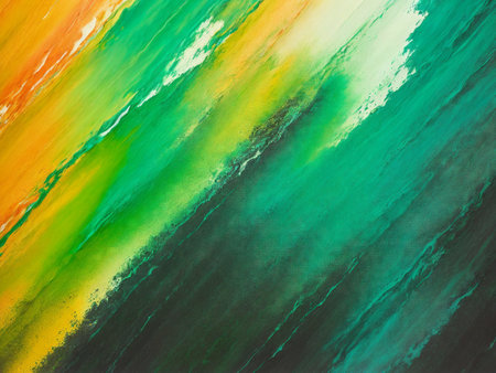 Abstract watercolor background. Colorful brush strokes on canvas.の素材