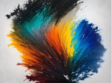 Abstract watercolor background. Colorful brush strokes on white paper.の素材