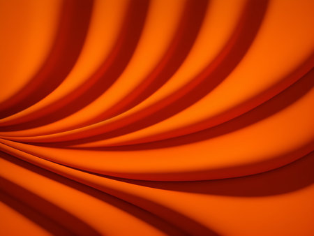 Abstract orange background with curved lines. 3d render illustration. vertical.の素材