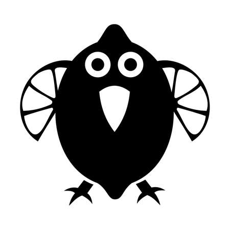 Bird and lemon. Vector illustrationのイラスト素材