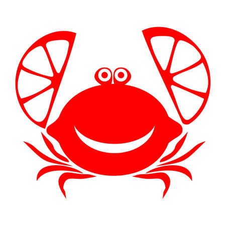 Crab and lemon. Vector illustrationのイラスト素材
