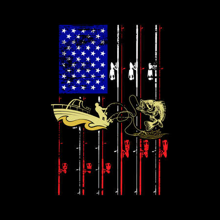 Fishing T-Shirt Design Vector Illustration Templateのイラスト素材