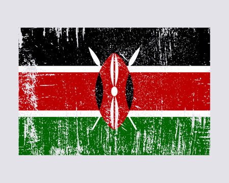 Kenya flag vectorのイラスト素材