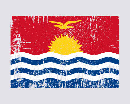 Kiribati flag vectorのイラスト素材