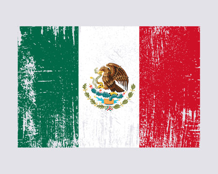 Mexico flag vectorのイラスト素材