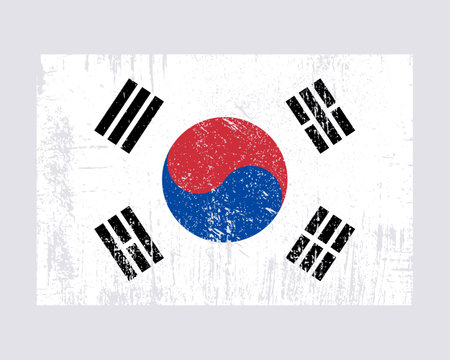 South Korea flag vectorのイラスト素材