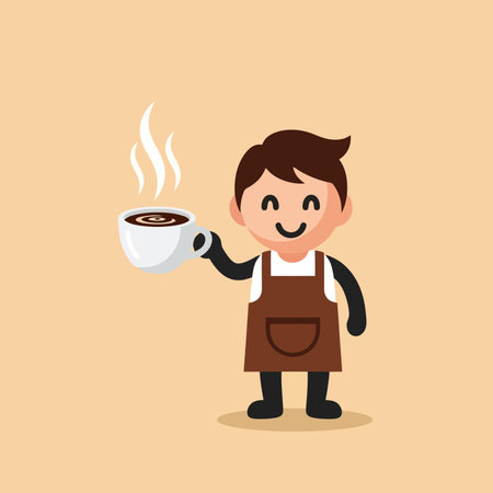 Coffee shop design over beige background.のイラスト素材