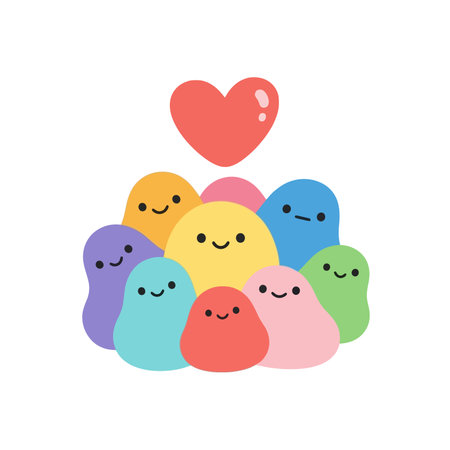 Cute kawaii hearts.のイラスト素材