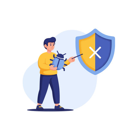 Man with shield and flask.のイラスト素材