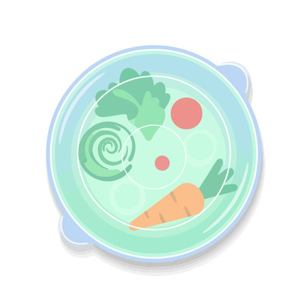 Vegetarian dish with carrot, tomato and cucumber.のイラスト素材