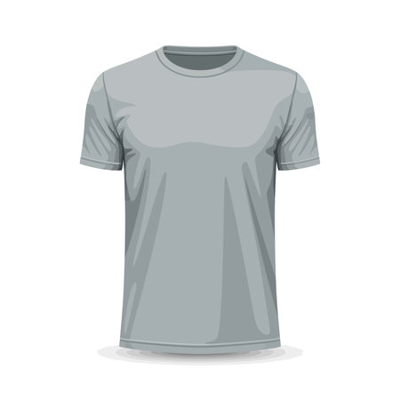 Gray t-shirt isolated on a white background.のイラスト素材