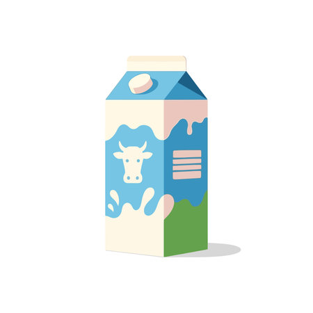 Milk carton box with cow on white background.のイラスト素材