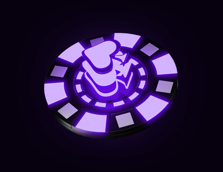 Illustration of a casino chip isolated on a dark background - vectorの写真素材