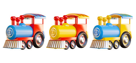 Children's toy train isolated on a white background. Vector illustration.の写真素材