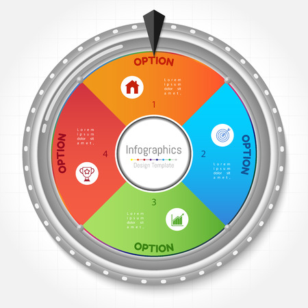 Infographic design elements for your business with 4 options, parts, steps or processes, Vector Illustration.のイラスト素材