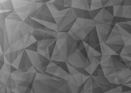 Abstract gray triangle shapes overlap on dark backgroundのイラスト素材