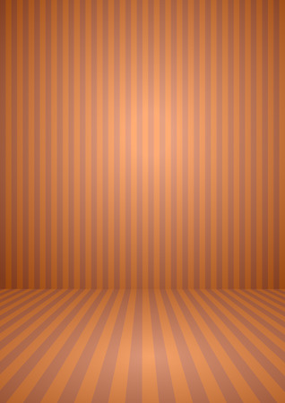 Abstract orange color vintage striped room, background for halloween theme concept. Vector illustrationのイラスト素材