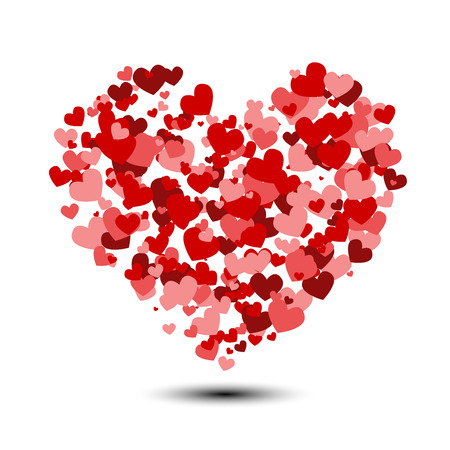 Ilustración de Heart background with lot of valentines hearts - Imagen libre de derechos