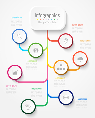 Infographic design elements for your business data with 8 options, parts, steps, timelines or processes. Vector Illustration.のイラスト素材