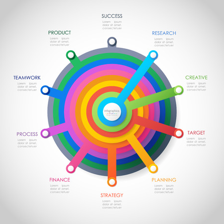 Infographic design elements for your business data with 10 options, parts, steps, timelines or processes. Vector Illustration.のイラスト素材