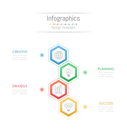 Infographic design elements for your business data with 4 options, parts, steps, timelines or processes. Vector Illustration.のイラスト素材