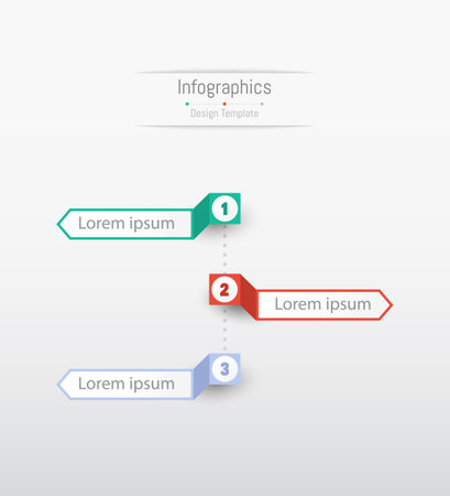 Infographic 3 options design elements for your business data. Vector Illustration.のイラスト素材