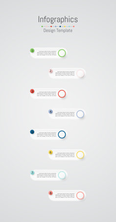 Infographic 8 options design elements for your business data. Vector Illustration.のイラスト素材