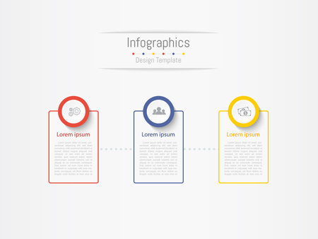 Infographic 3 options design elements for your business data. Vector Illustration.のイラスト素材