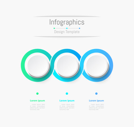 Infographic 3 options design elements for your business data. Vector Illustration.のイラスト素材