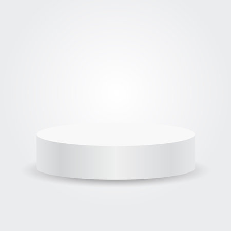 White blank podiums stand to show products on white background, Vector illustration.のイラスト素材